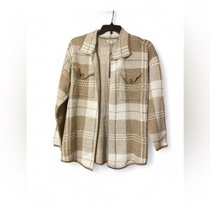 Tan and White Plaid Jacket